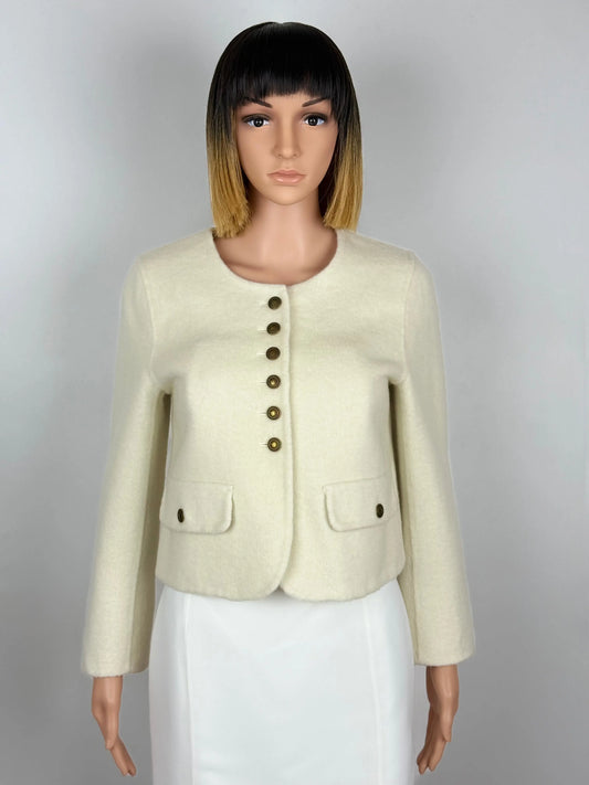 courte veste en laine coupe droite, sobre et élégant, accessoires vêtements Toulouse