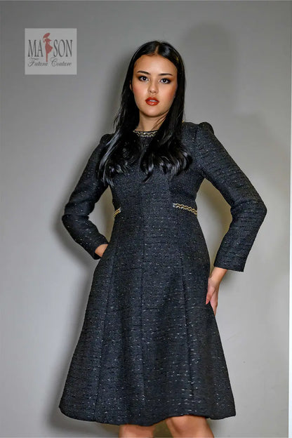 Robe habillée à manches longues-Aline Futura Couture