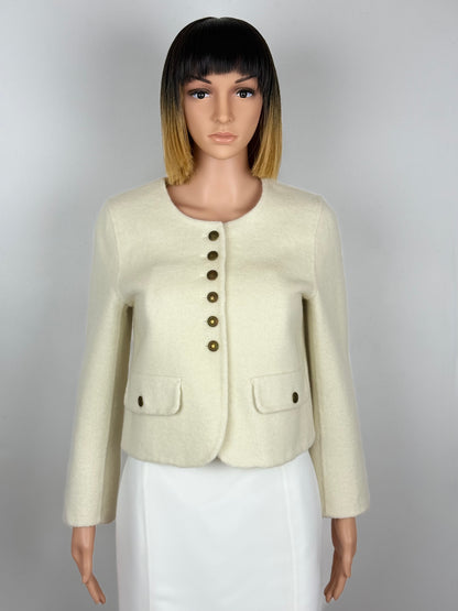 courte veste en laine coupe droite, sobre et élégant